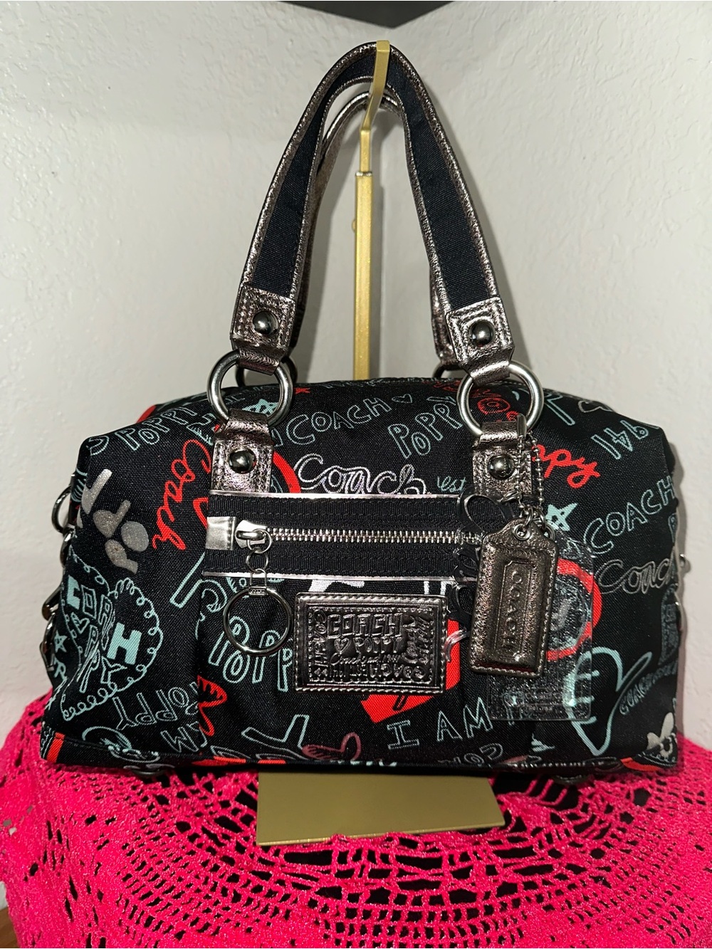 Coach Graffiti Lurex Satchel Bag